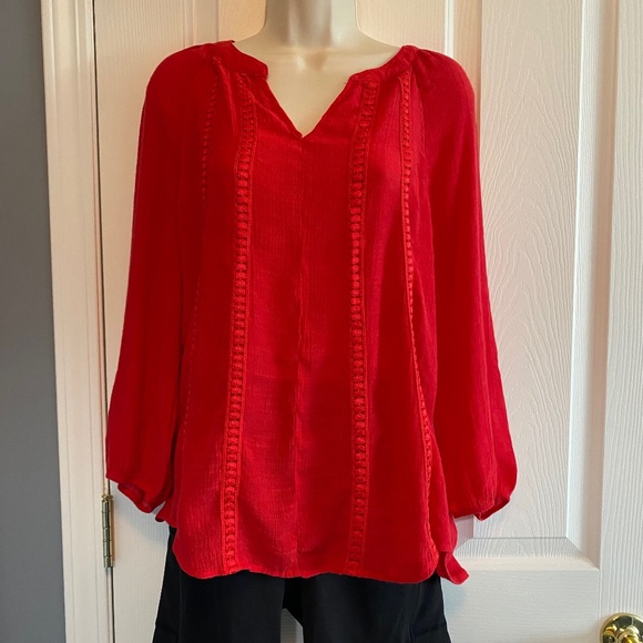 BUY 2 ITEMS & GET 1 FREE: Counterparts Peasant Style Long Sleeve Blouse Sz L - Picture 1 of 7